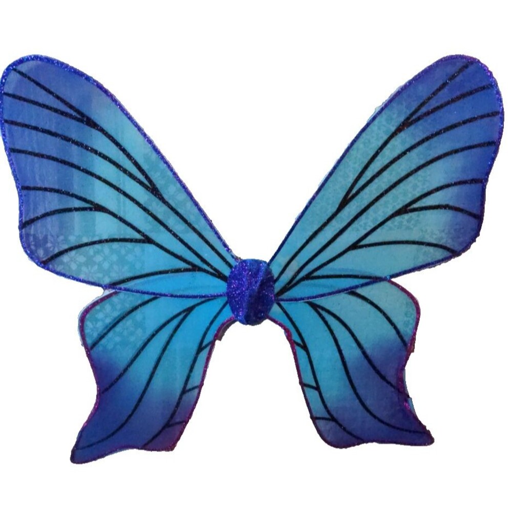 Blue Fairy WINGS Glittery Child Kids Bug Girls Butterfly Costume Halloween